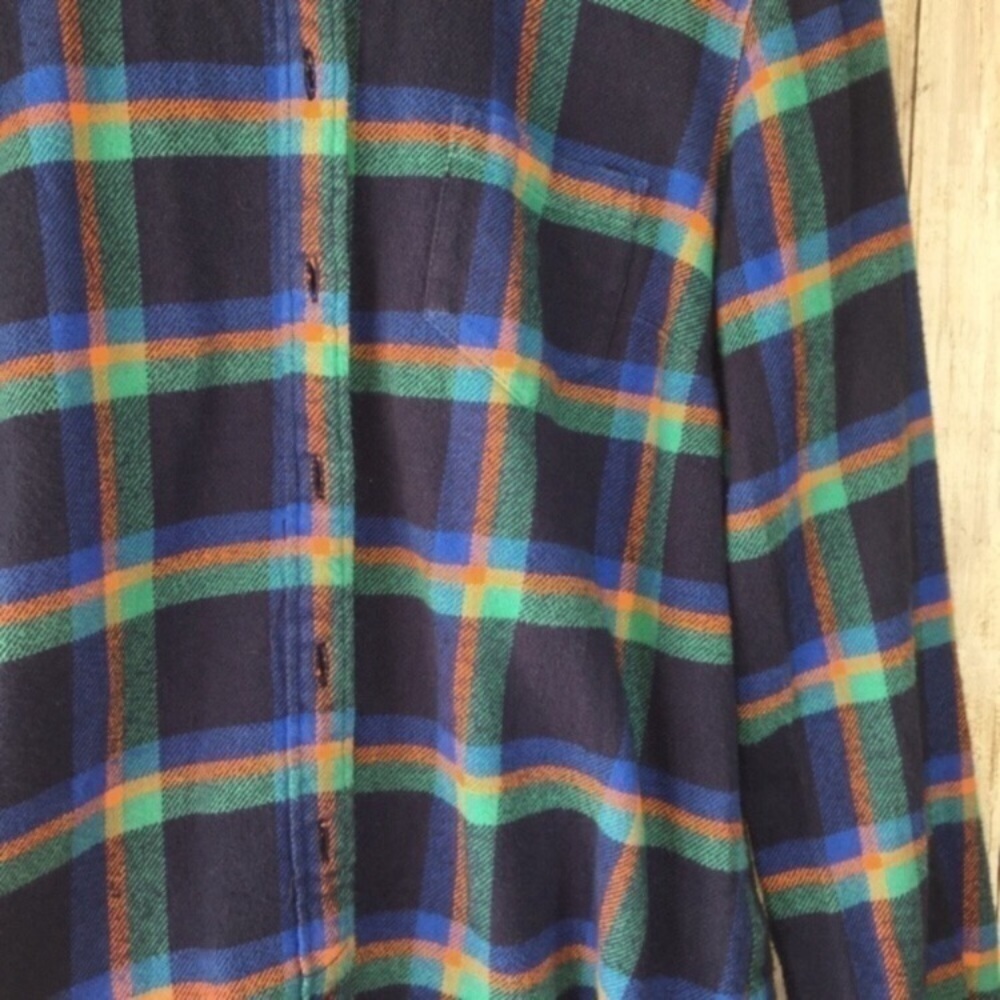 J.Crew Blue Green Plaid Button Down Shirt Medium Cotton Casual Top - Picture 4 of 4